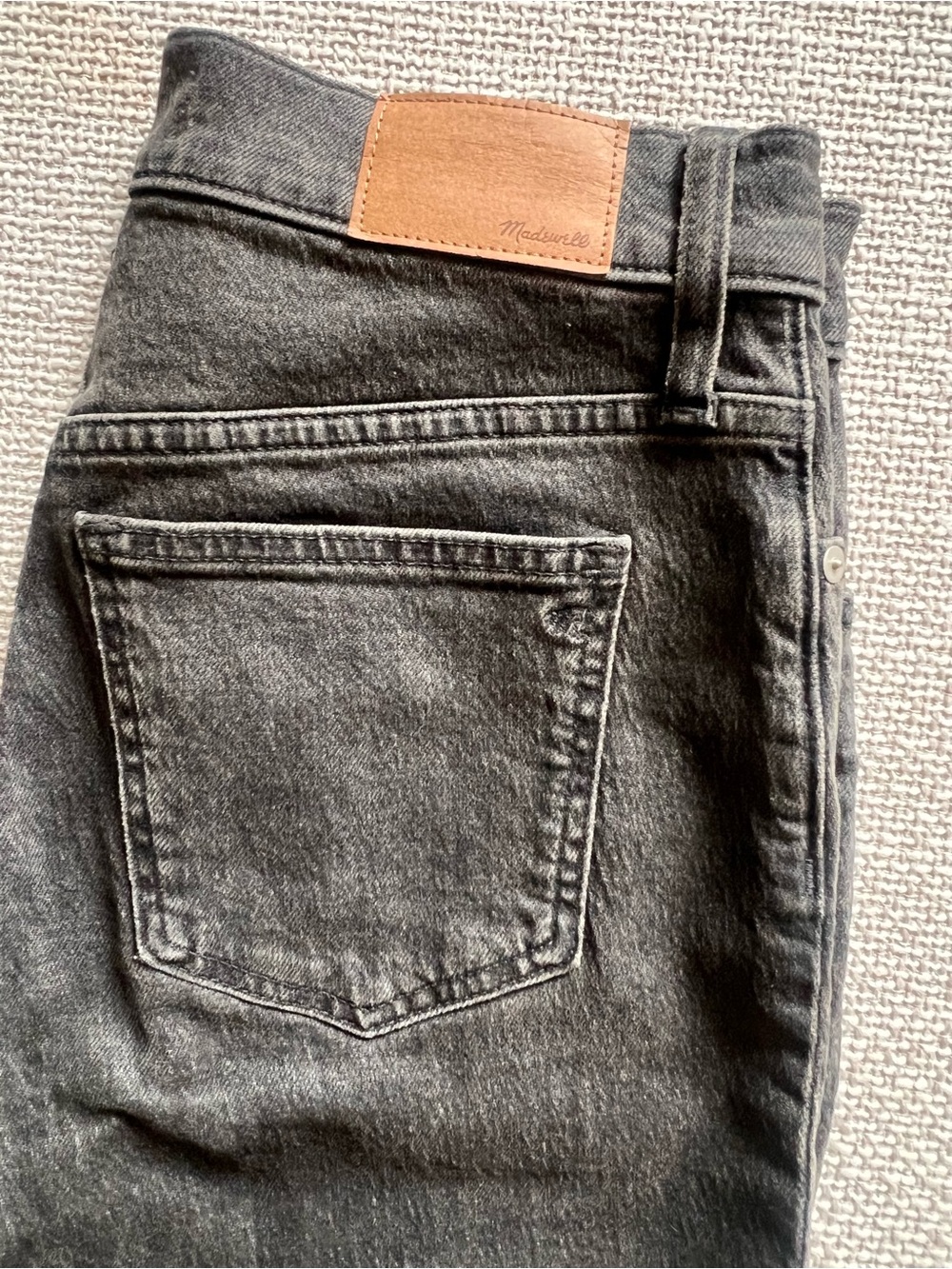 Madewell Slim Straight Jeans Size 25 Washed Black High Rise
